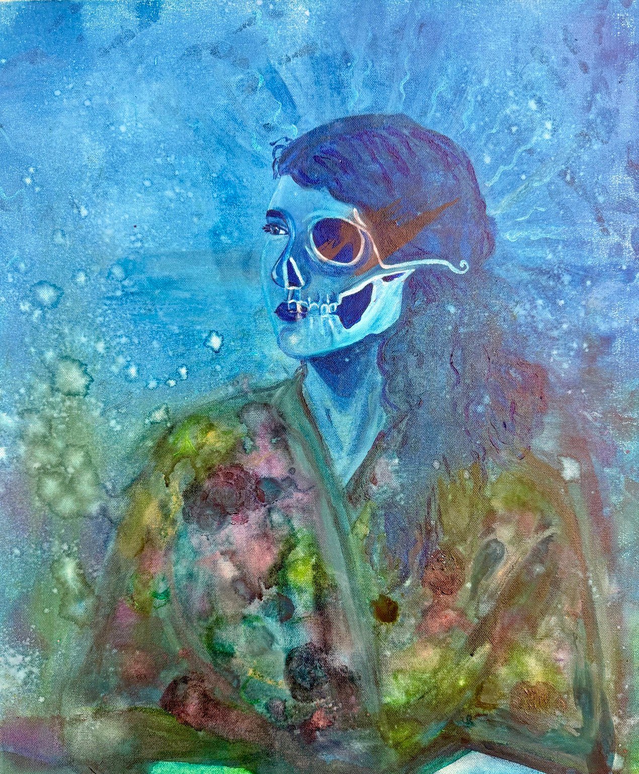 Memento Mori (Blue Portrait) by Greta Saylor